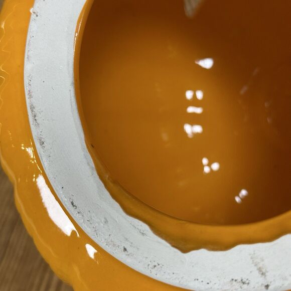 Halloween Ceramic Pumpkin Jack O Lantern Candle Cover Topper 7x7” - Picture 11 of 16